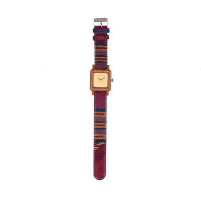 Lemo Jati & Maroon Stripes Orange Tenun Strap