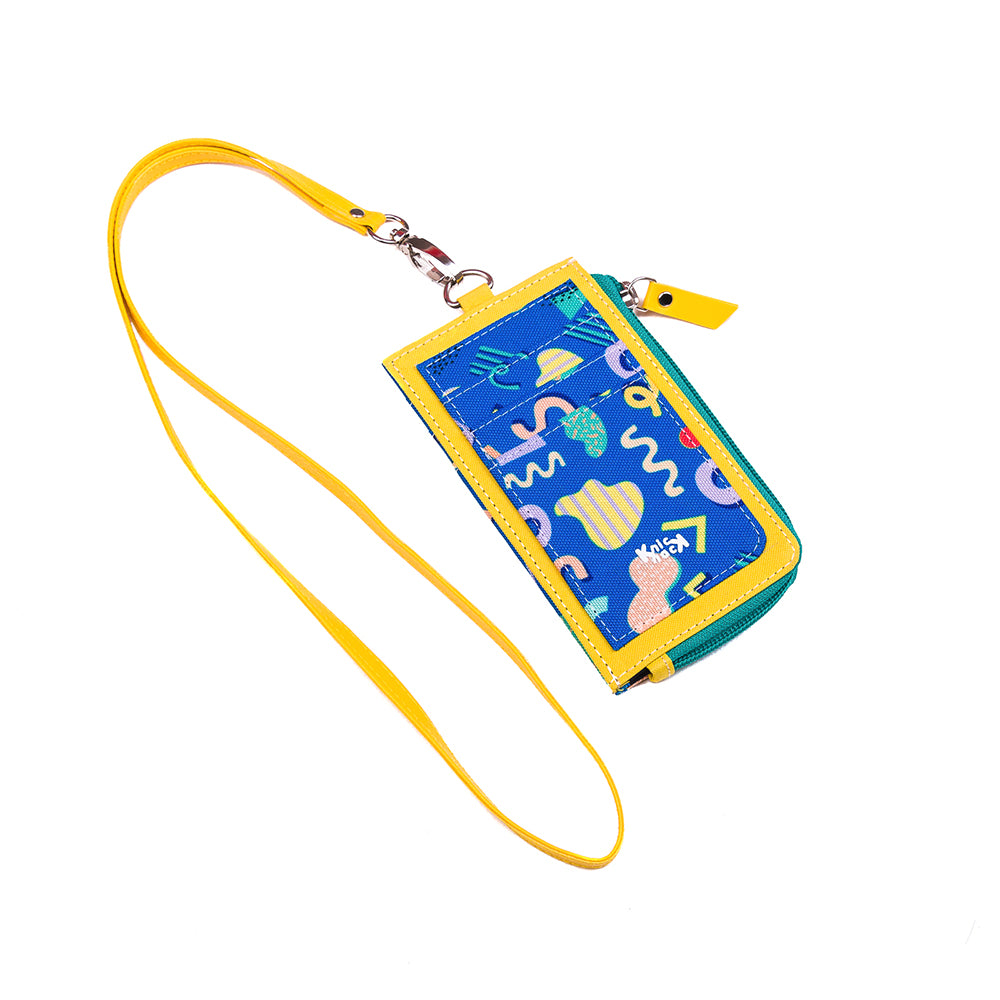 Dompet Kad Id Zip Memphis Biru