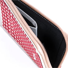 Muatkan imej ke dalam penonton Galeri, Zip Kad Id Wallet Plaid Maroon
