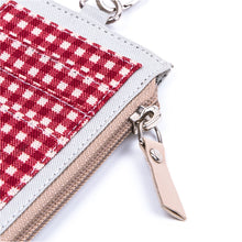 Muatkan imej ke dalam penonton Galeri, Zip Kad Id Wallet Plaid Maroon
