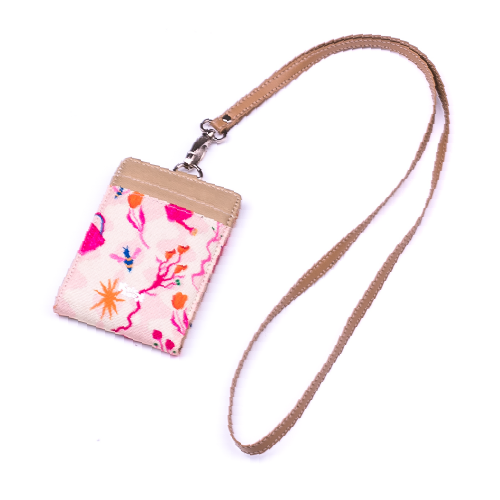 Dompet Kad Pengenalan Dwilipat Bloem Pink Orange