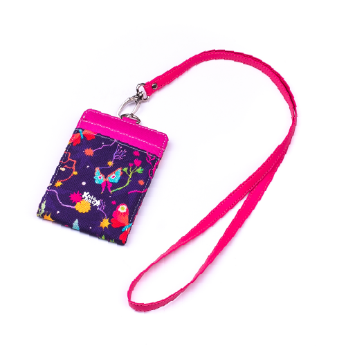 Dompet Kad Pengenalan Dwilipat Bloem Pink Purple