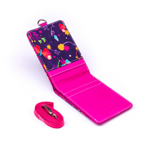 Muatkan imej ke dalam penonton Galeri, Dompet Kad Pengenalan Dwilipat Bloem Pink Purple
