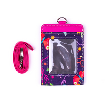 Muatkan imej ke dalam penonton Galeri, Dompet Kad Pengenalan Dwilipat Bloem Pink Purple
