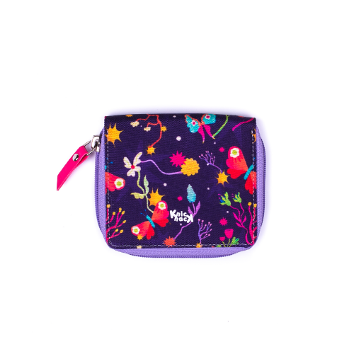Dompet Zip Bloem Pink Ungu