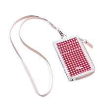 Muatkan imej ke dalam penonton Galeri, Zip Kad Id Wallet Plaid Maroon
