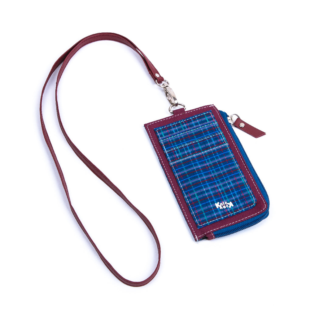 Dompet Kad Pengenalan Berzip Biru Maroon