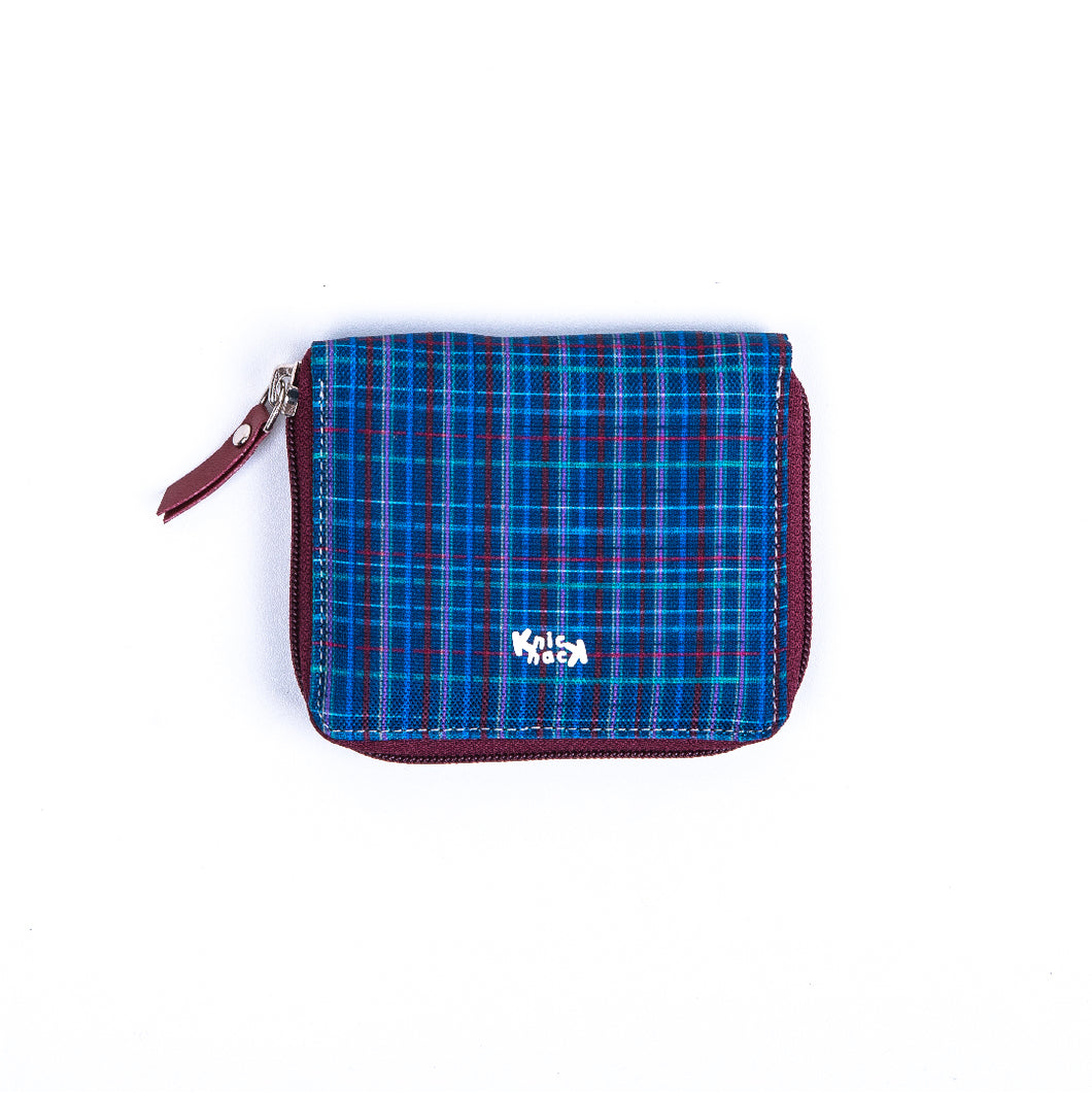 Dompet Berzip Biru Maroon